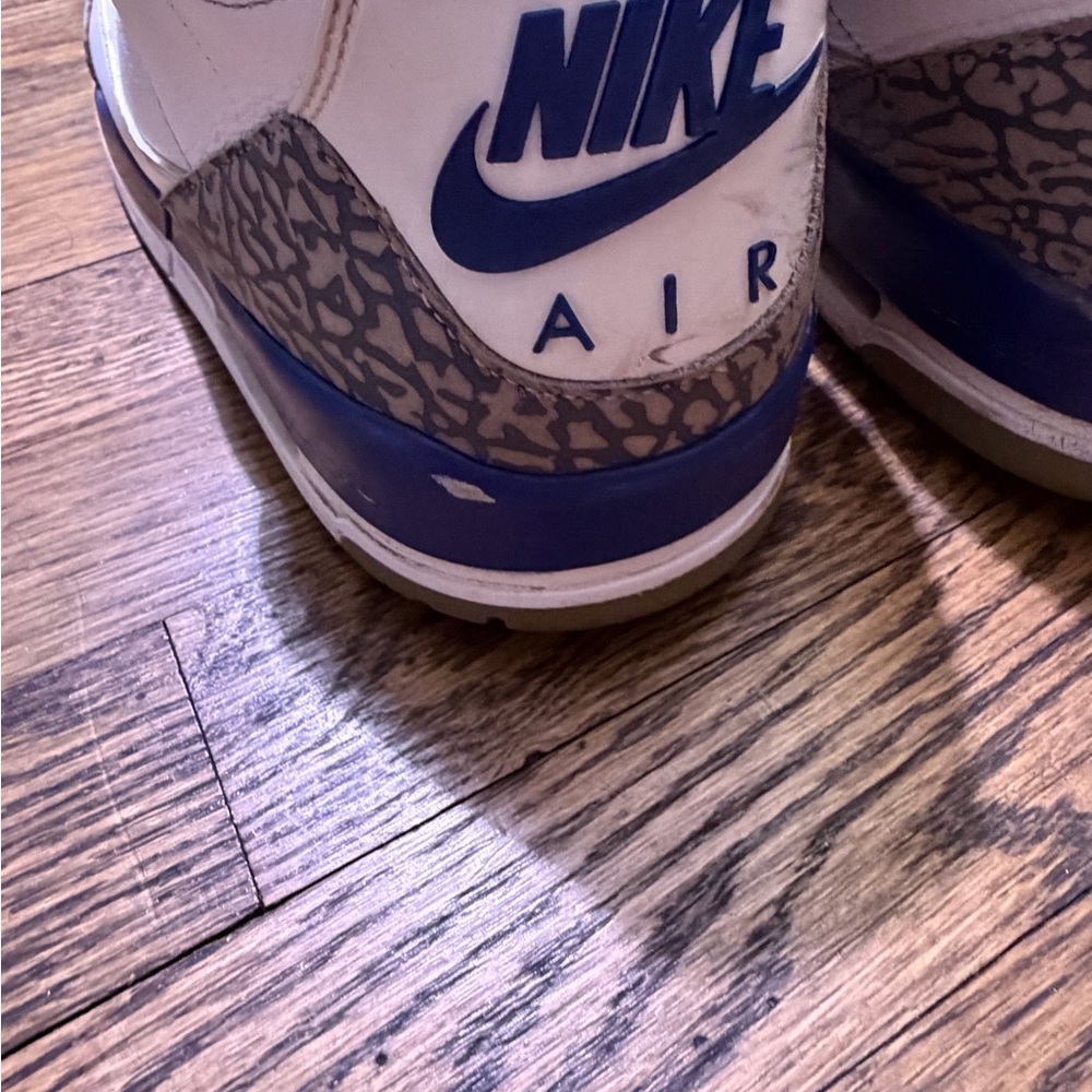 ❌SOLD🟥Nike Air Jordan 3 Retro OG "True Blue" in white leather  Size 13 - Picture 9 of 11
